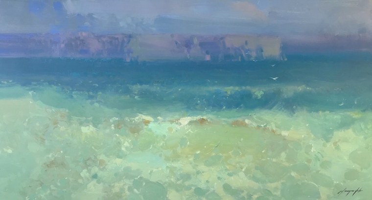 Waves-Pacific Highway, Original oil Painting, Handmade artwork, Ready to hang          